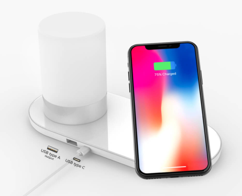 Wireless Charger with LED Lamp