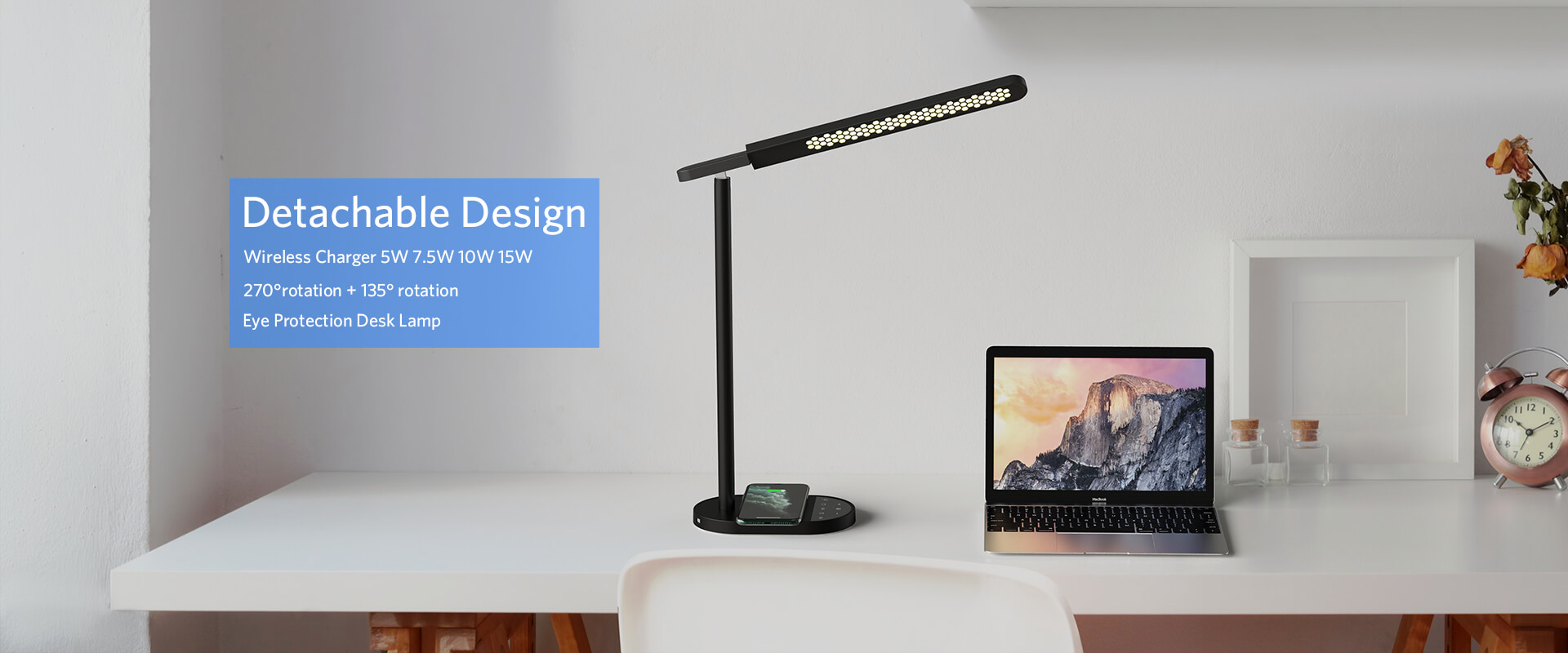 desk lamp with wireless charger