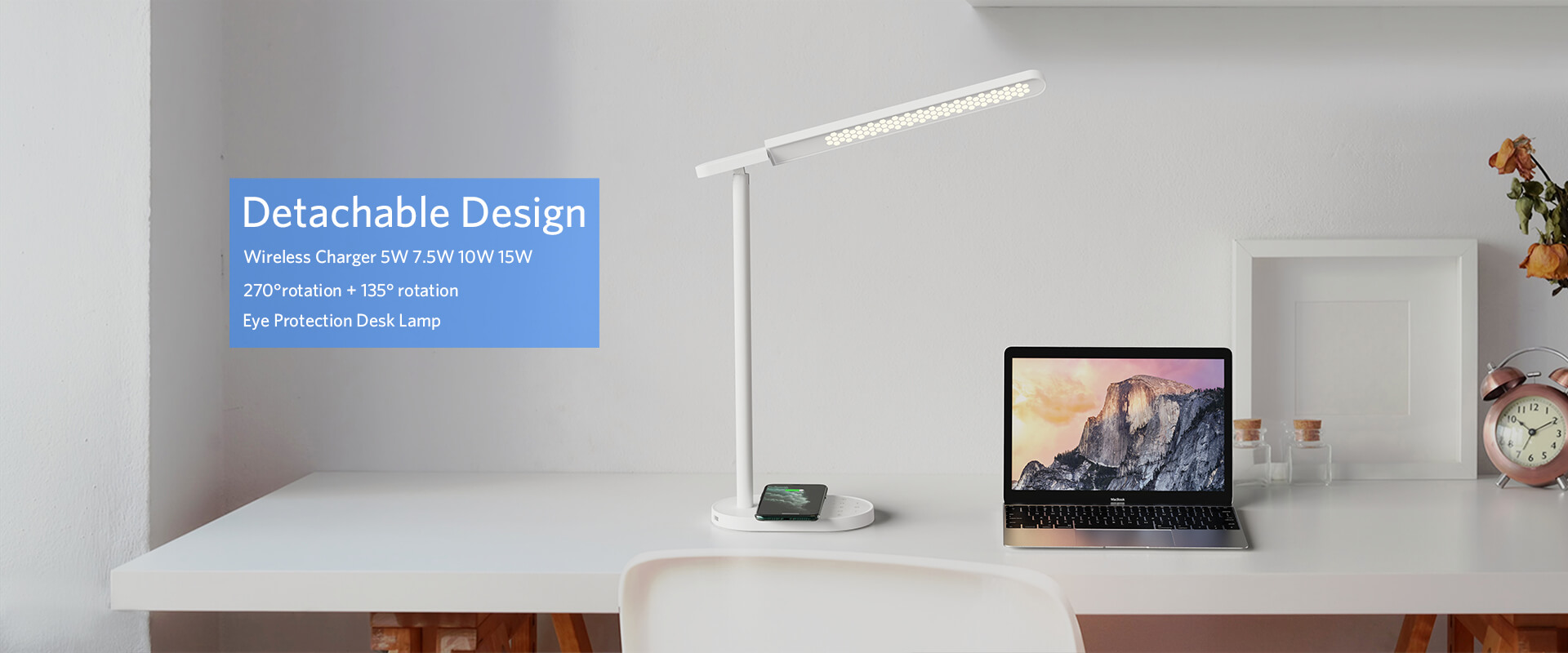 desk lamp with wireless charger